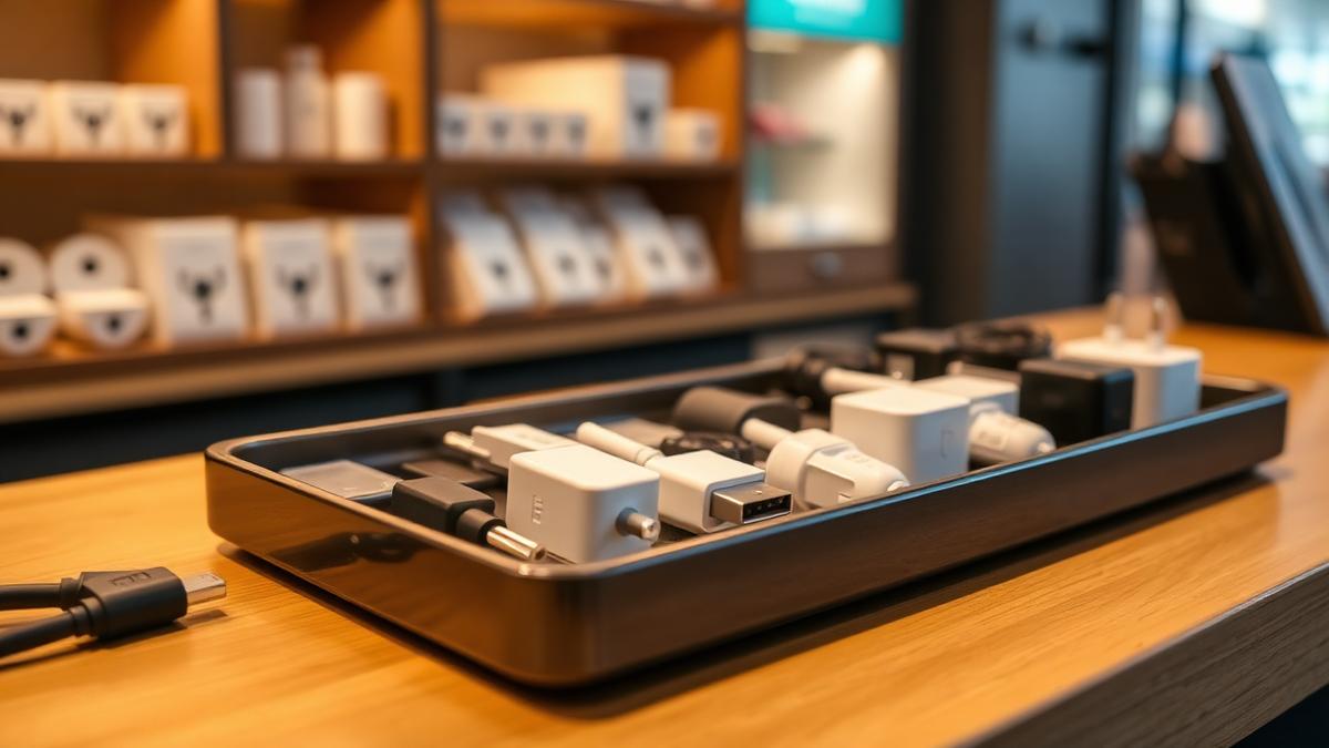 Adapters on the shelf, Sajj Fone Doctor, Duke Street Hill