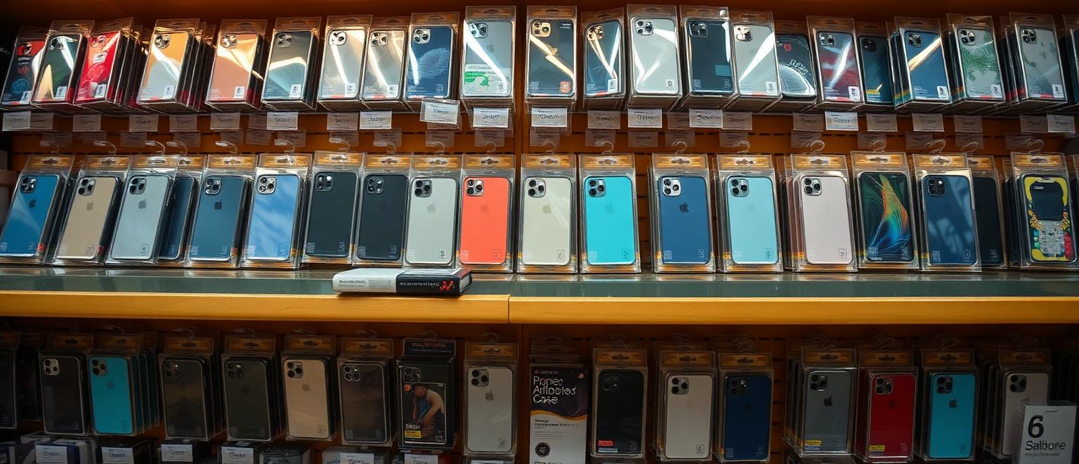 Protective cases on the shelf, Sajj Fone Doctor, Duke Street Hill