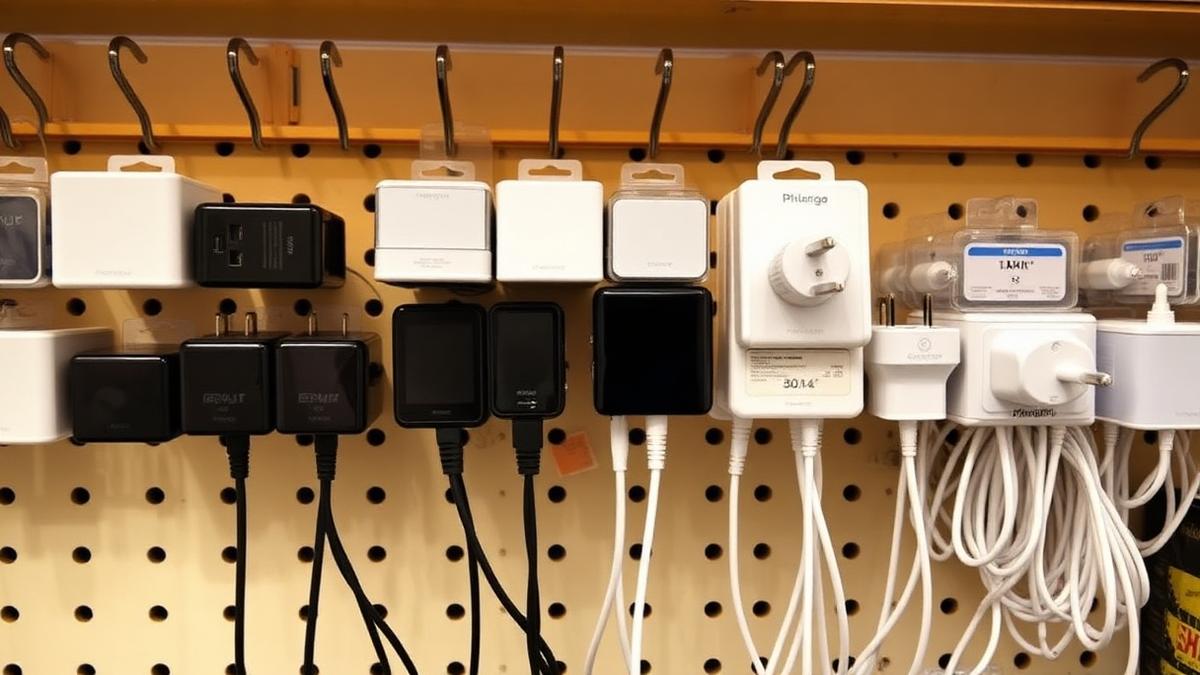 Chargers on the shelf, Sajj Fone Doctor, Duke Street Hill