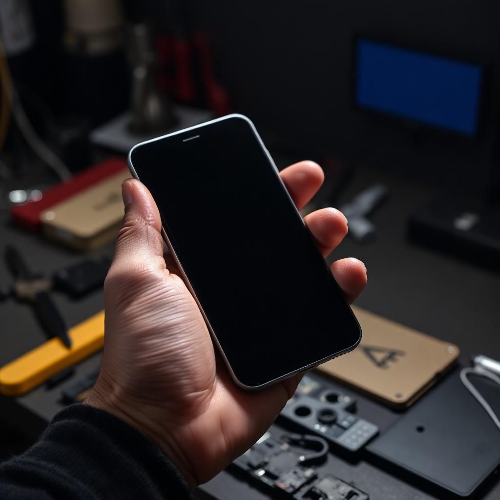 After — replacement display fitted and tested