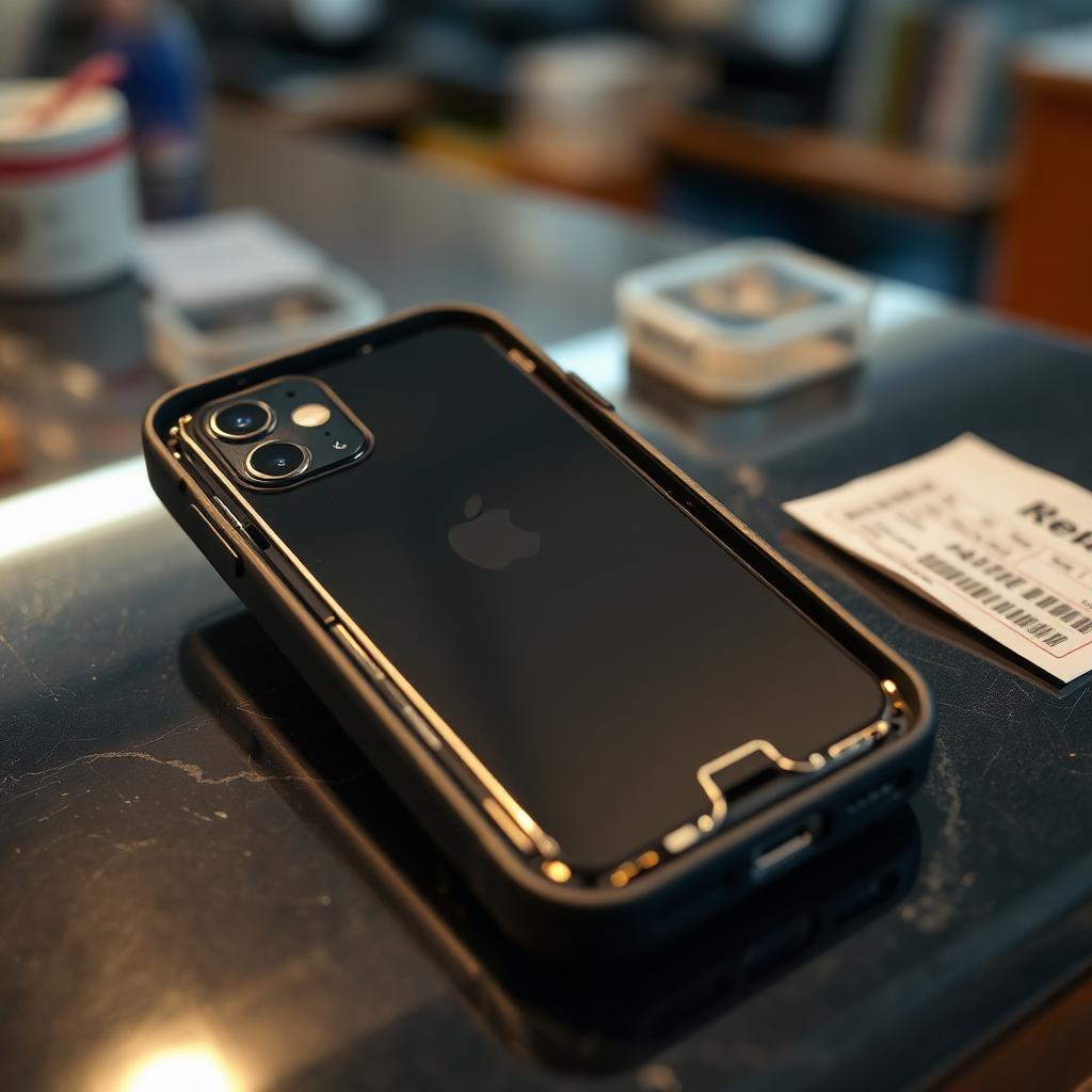 Reassembled device back in its case, ready for collection